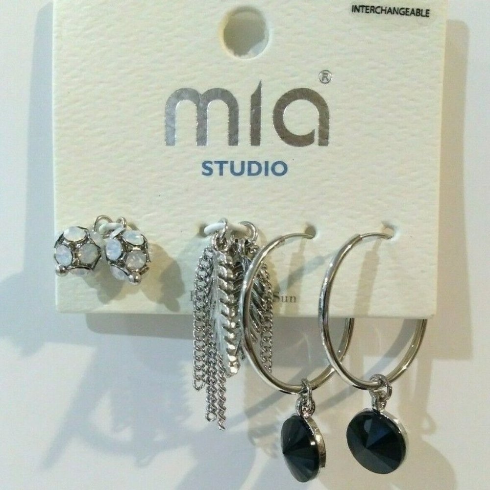 3/$12‎  Silver Earring Set Interchangeable Charms